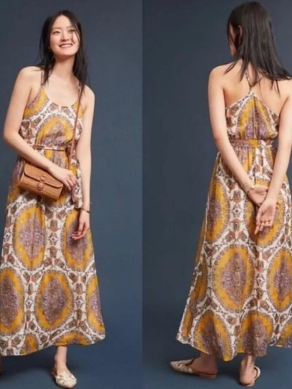 ANTHROPOLOGIE AKEMI + KEN MEDALLION MAXI DRESS